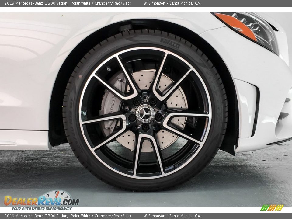 2019 Mercedes-Benz C 300 Sedan Polar White / Cranberry Red/Black Photo #9