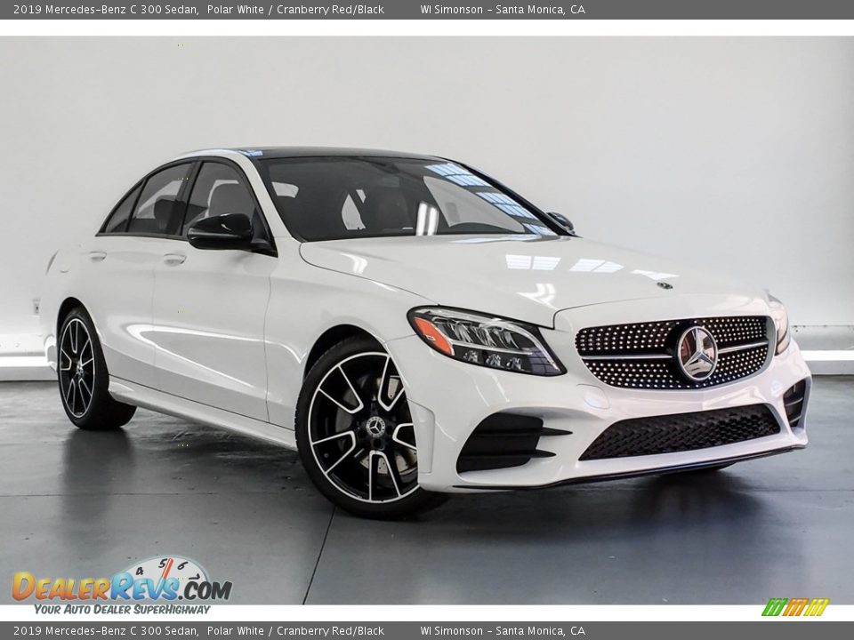 2019 Mercedes-Benz C 300 Sedan Polar White / Cranberry Red/Black Photo #10
