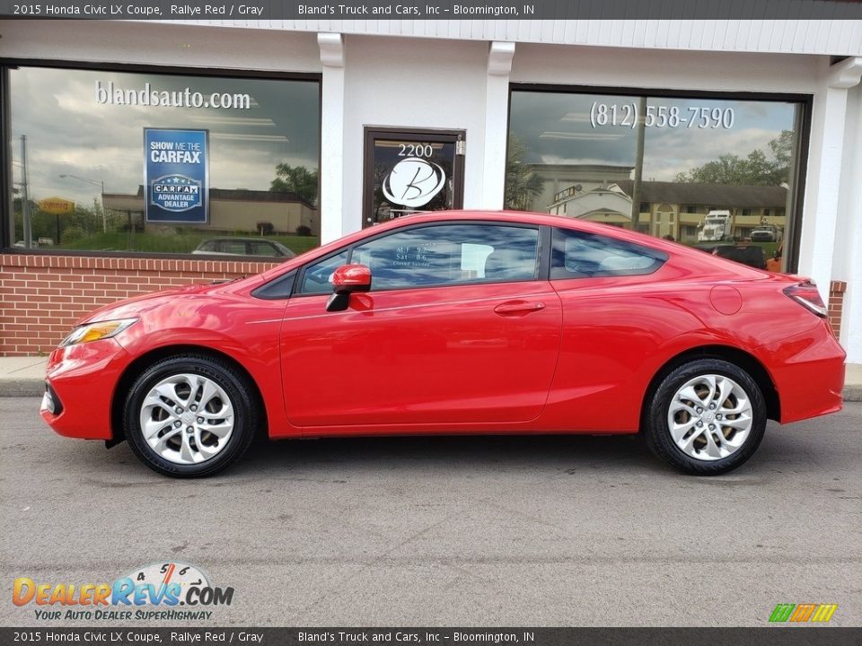 2015 Honda Civic LX Coupe Rallye Red / Gray Photo #1