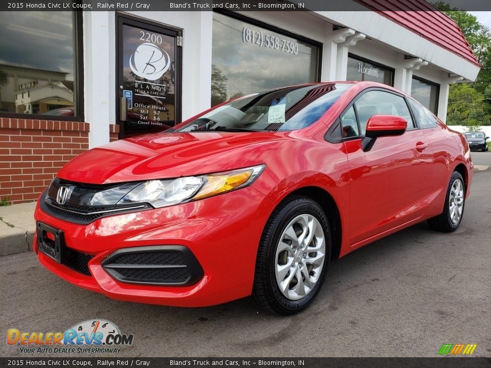 2015 Honda Civic LX Coupe Rallye Red / Gray Photo #2