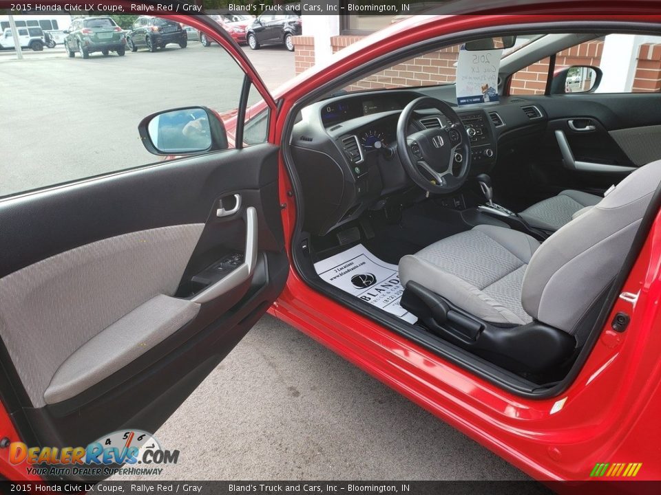 2015 Honda Civic LX Coupe Rallye Red / Gray Photo #3