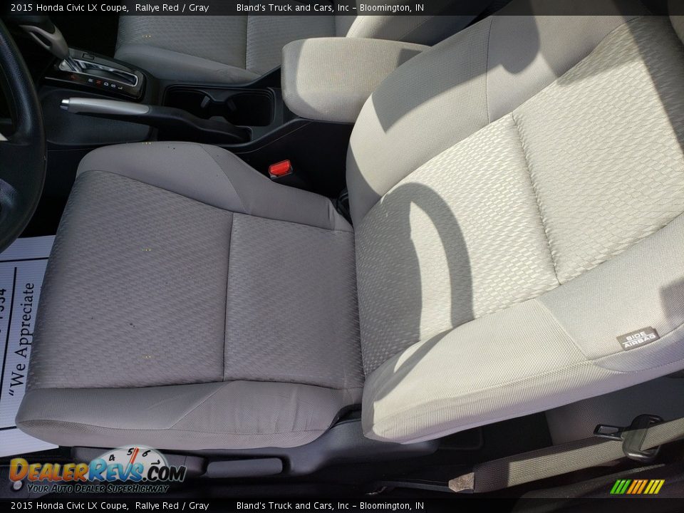 2015 Honda Civic LX Coupe Rallye Red / Gray Photo #7