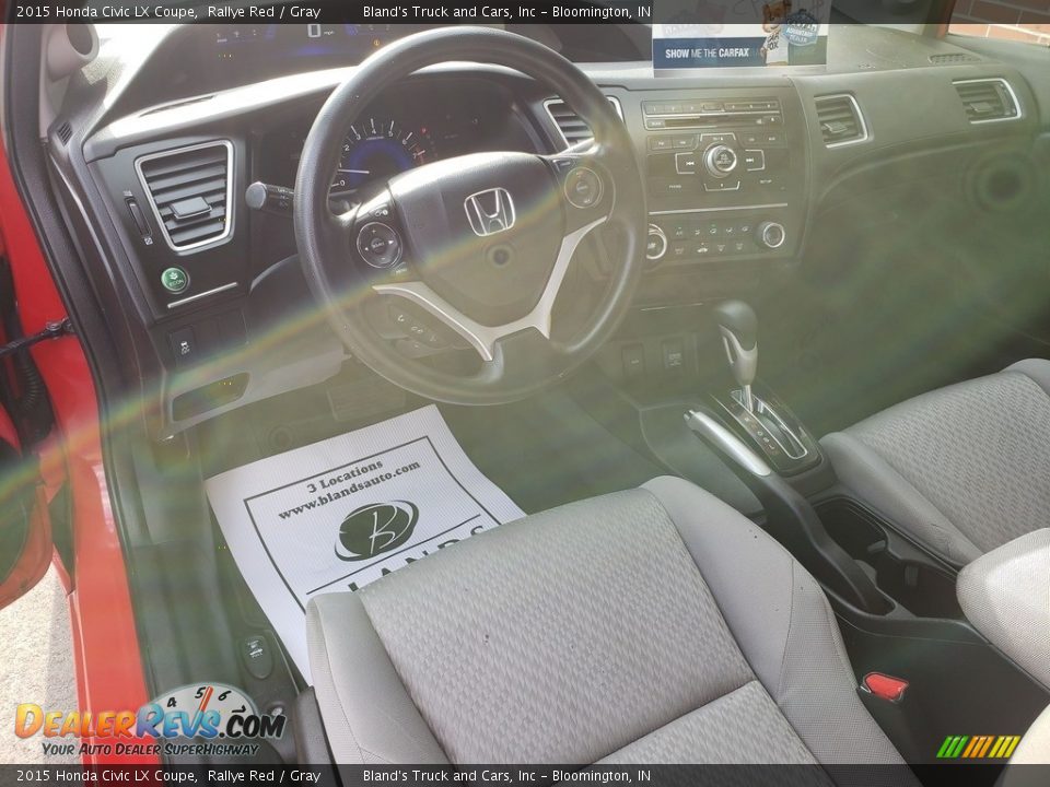 2015 Honda Civic LX Coupe Rallye Red / Gray Photo #8