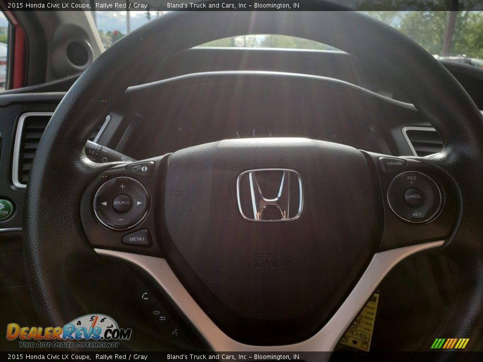 2015 Honda Civic LX Coupe Rallye Red / Gray Photo #10
