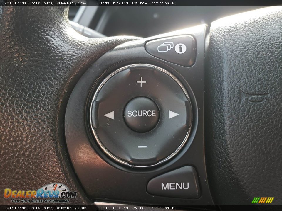 2015 Honda Civic LX Coupe Rallye Red / Gray Photo #12