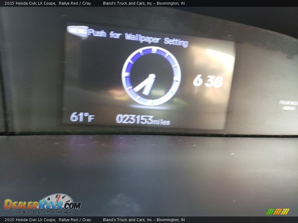2015 Honda Civic LX Coupe Rallye Red / Gray Photo #15