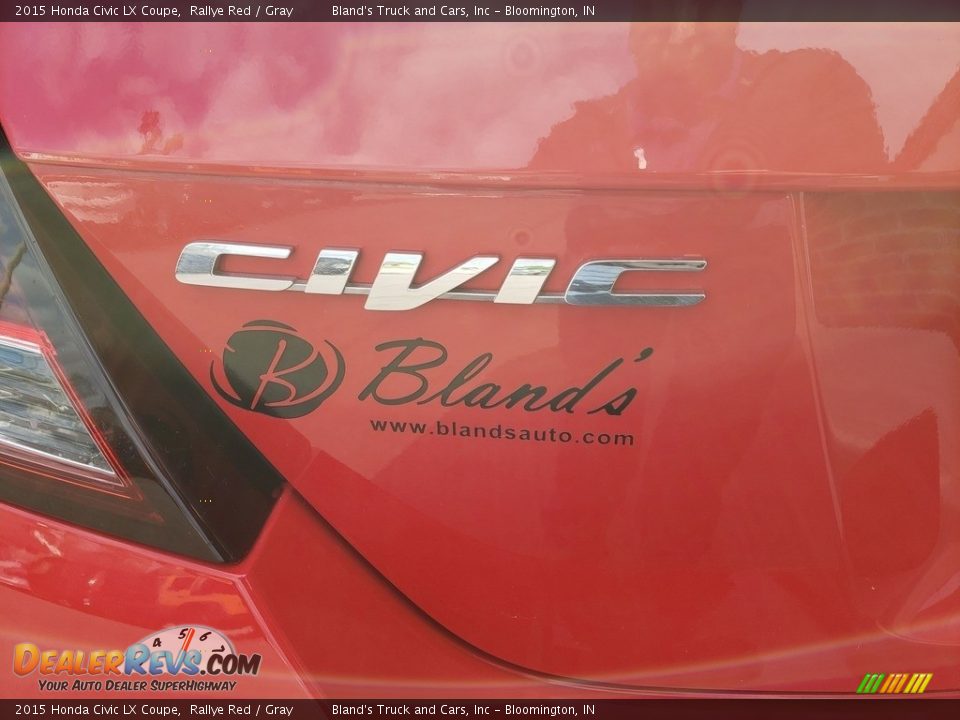 2015 Honda Civic LX Coupe Rallye Red / Gray Photo #26