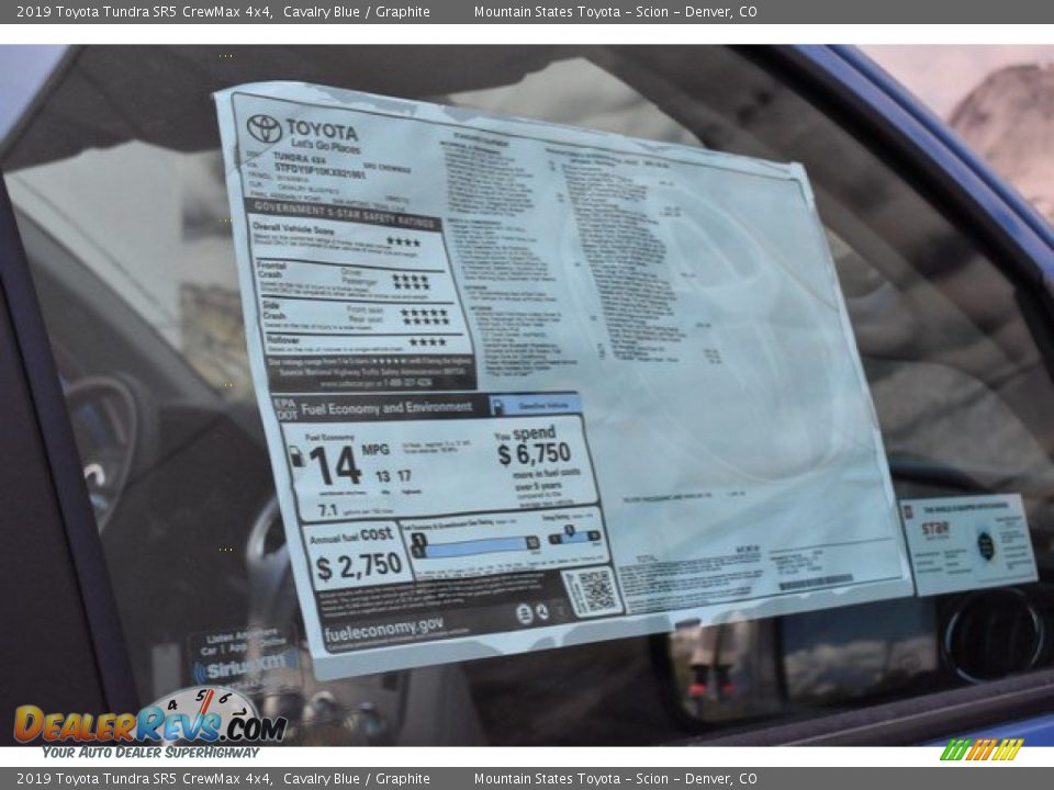 2019 Toyota Tundra SR5 CrewMax 4x4 Cavalry Blue / Graphite Photo #10