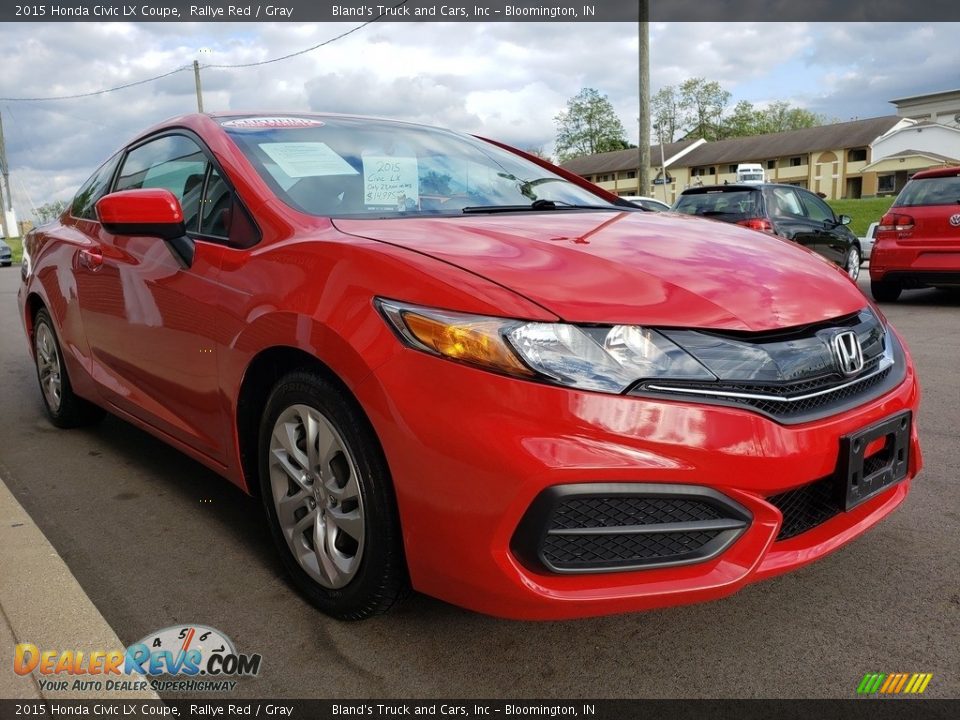 2015 Honda Civic LX Coupe Rallye Red / Gray Photo #35