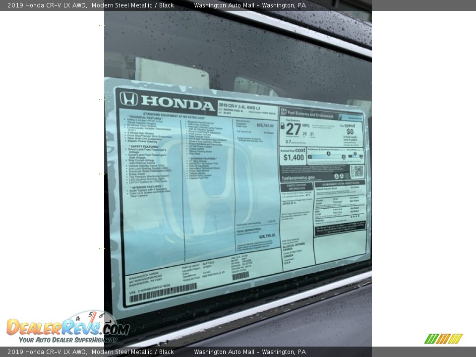 2019 Honda CR-V LX AWD Modern Steel Metallic / Black Photo #15