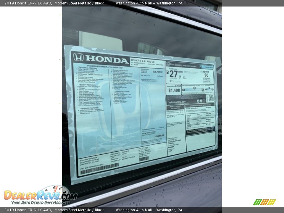2019 Honda CR-V LX AWD Modern Steel Metallic / Black Photo #15