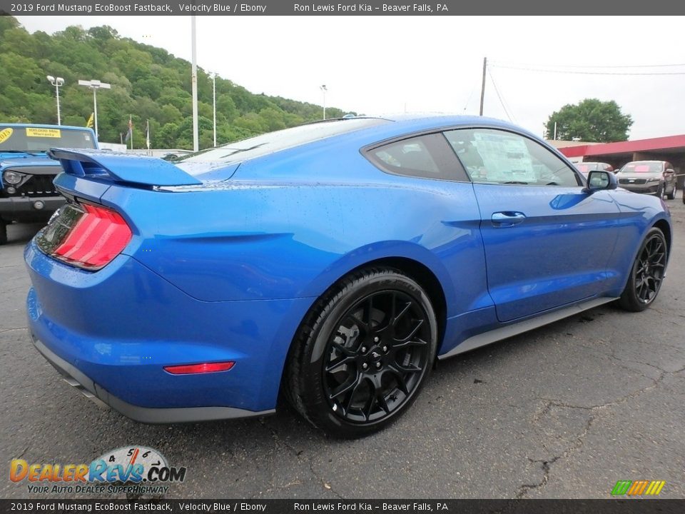 2019 Ford Mustang EcoBoost Fastback Velocity Blue / Ebony Photo #2