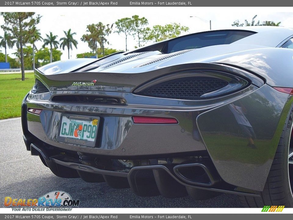 2017 McLaren 570S Coupe Storm Gray	 / Jet Black/Apex Red Photo #7