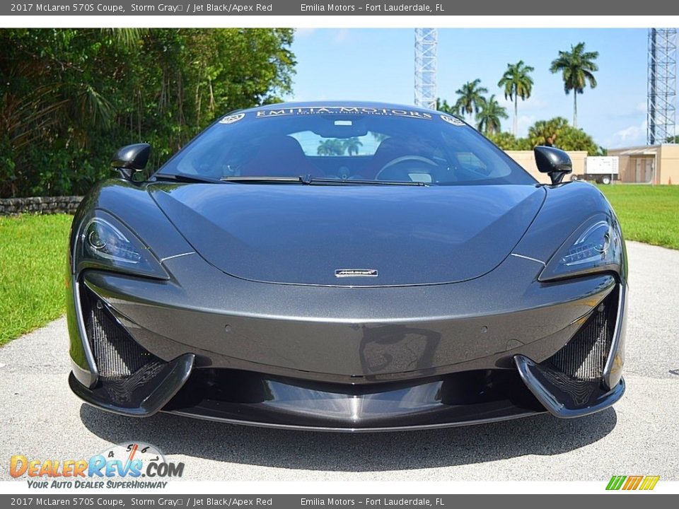 2017 McLaren 570S Coupe Storm Gray	 / Jet Black/Apex Red Photo #21