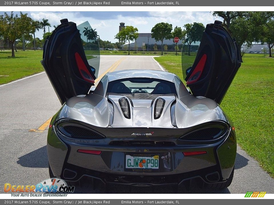 2017 McLaren 570S Coupe Storm Gray	 / Jet Black/Apex Red Photo #23