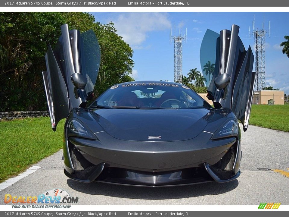 2017 McLaren 570S Coupe Storm Gray	 / Jet Black/Apex Red Photo #25