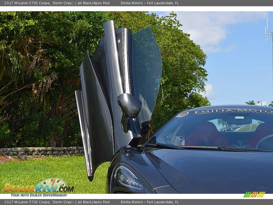 2017 McLaren 570S Coupe Storm Gray	 / Jet Black/Apex Red Photo #26