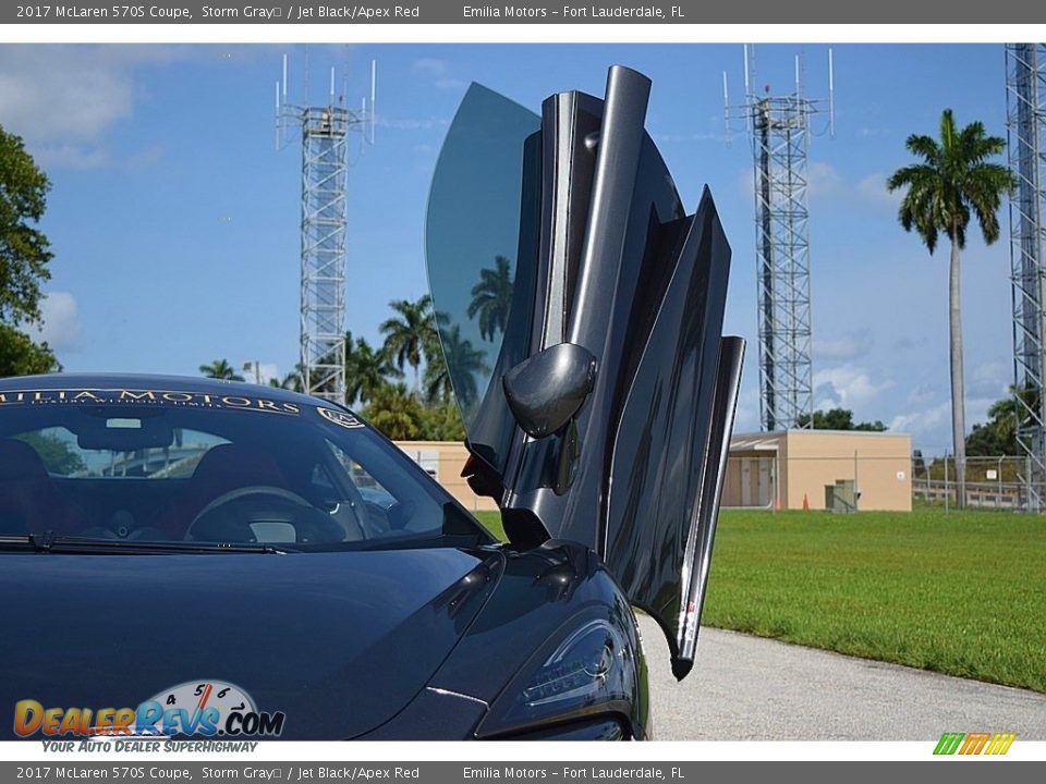 2017 McLaren 570S Coupe Storm Gray	 / Jet Black/Apex Red Photo #27