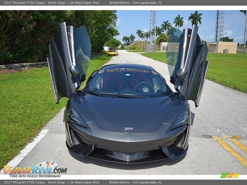 2017 McLaren 570S Coupe Storm Gray	 / Jet Black/Apex Red Photo #28