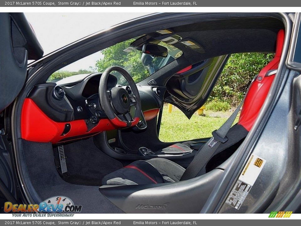 Jet Black/Apex Red Interior - 2017 McLaren 570S Coupe Photo #33