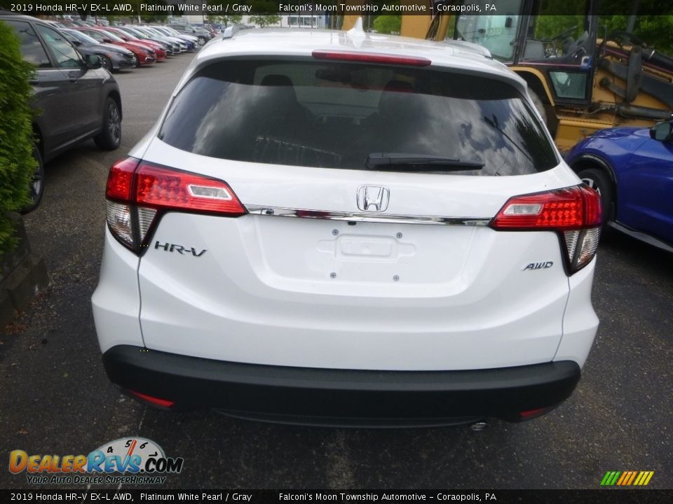 2019 Honda HR-V EX-L AWD Platinum White Pearl / Gray Photo #3