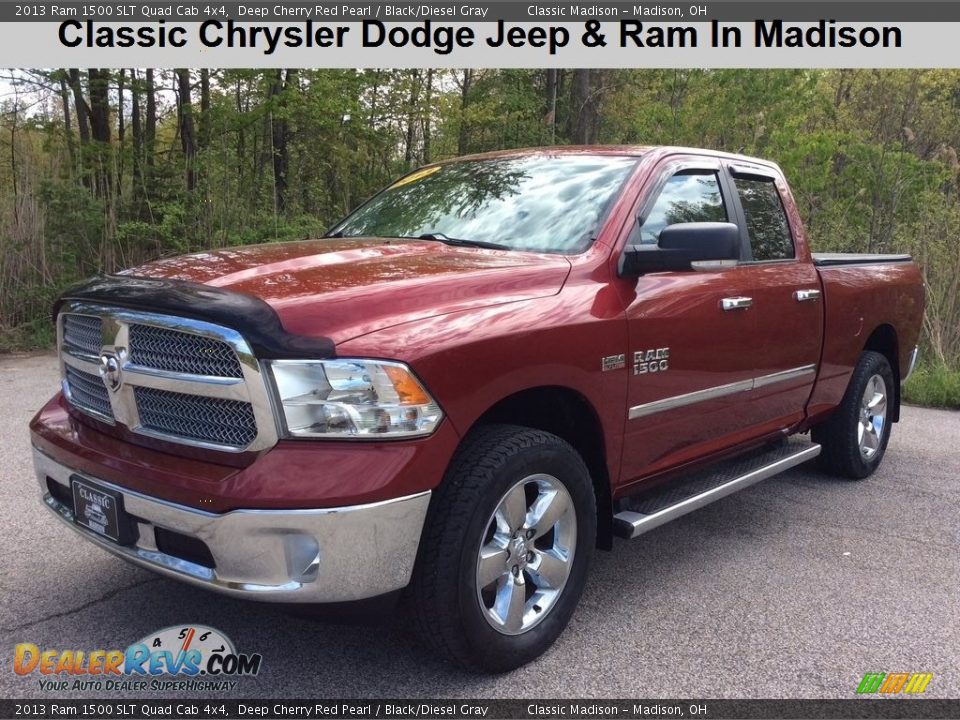 2013 Ram 1500 SLT Quad Cab 4x4 Deep Cherry Red Pearl / Black/Diesel Gray Photo #1