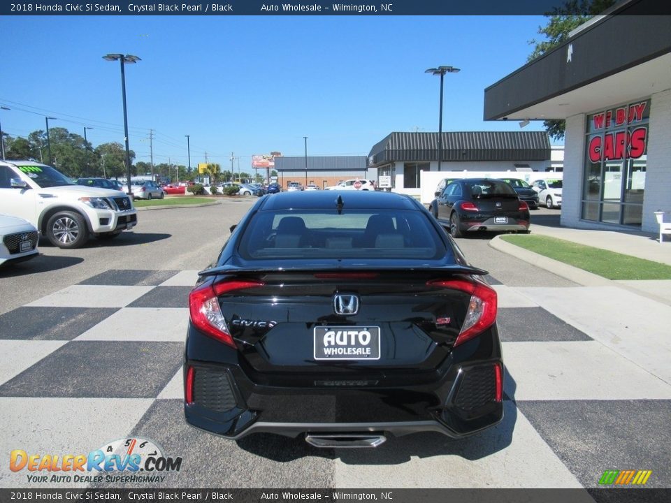 2018 Honda Civic Si Sedan Crystal Black Pearl / Black Photo #4