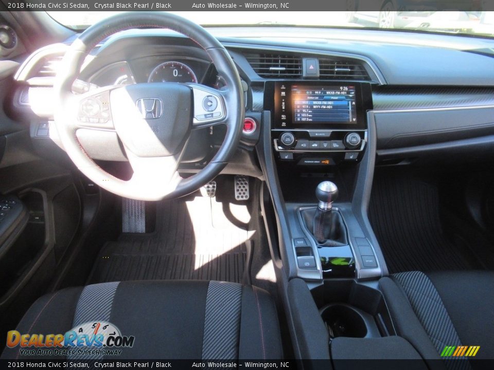 2018 Honda Civic Si Sedan Crystal Black Pearl / Black Photo #15