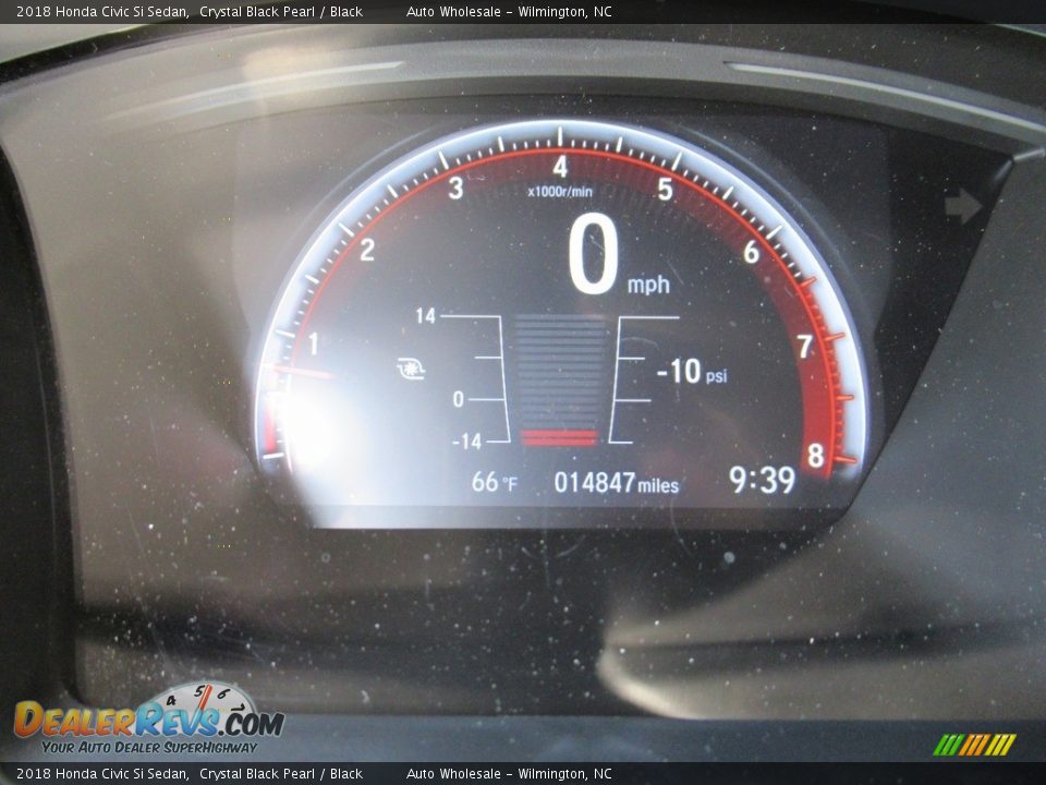 2018 Honda Civic Si Sedan Crystal Black Pearl / Black Photo #16