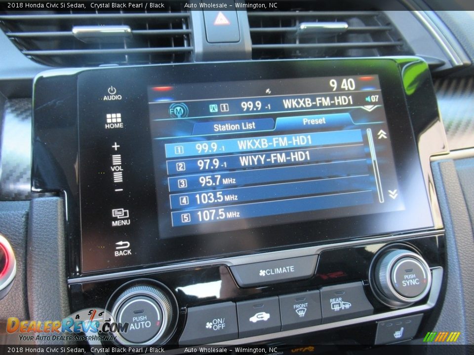 2018 Honda Civic Si Sedan Crystal Black Pearl / Black Photo #17