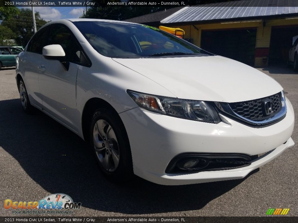 2013 Honda Civic LX Sedan Taffeta White / Gray Photo #1