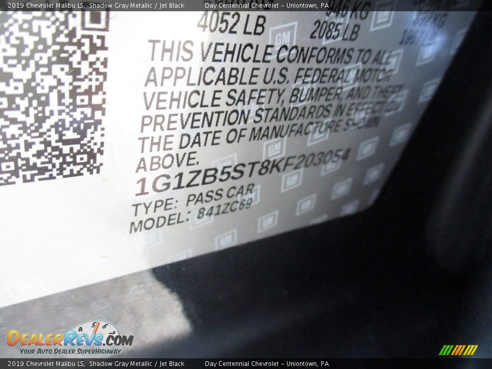 2019 Chevrolet Malibu LS Shadow Gray Metallic / Jet Black Photo #19