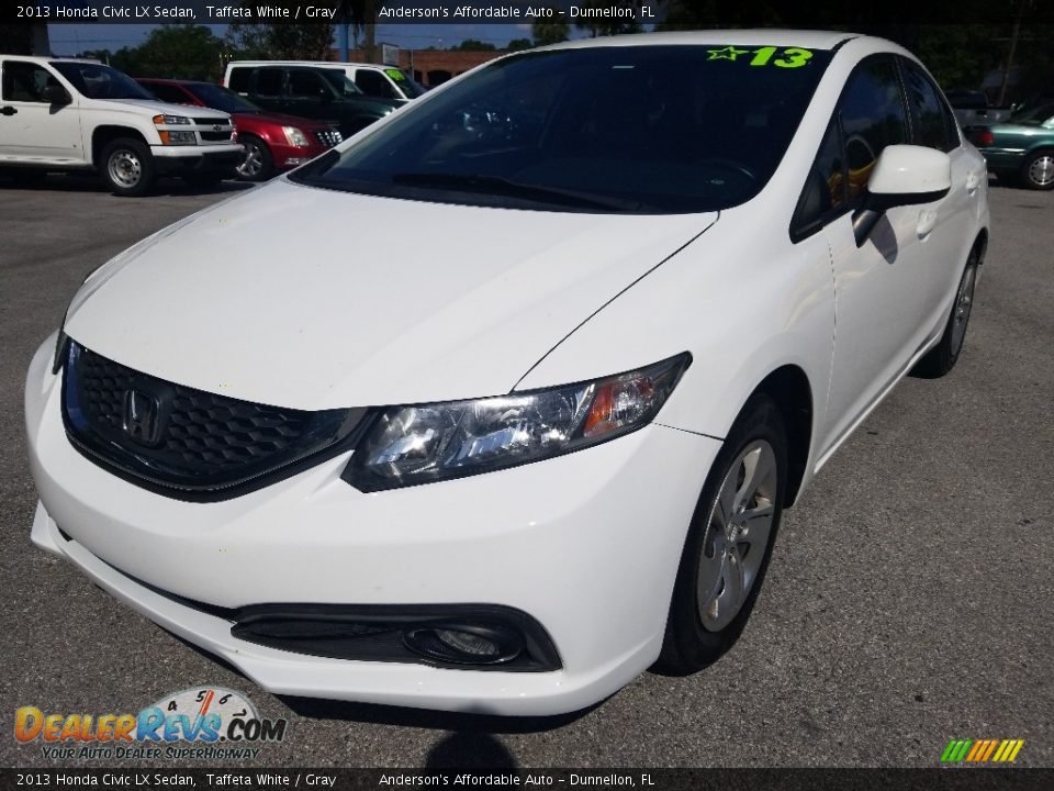 2013 Honda Civic LX Sedan Taffeta White / Gray Photo #7