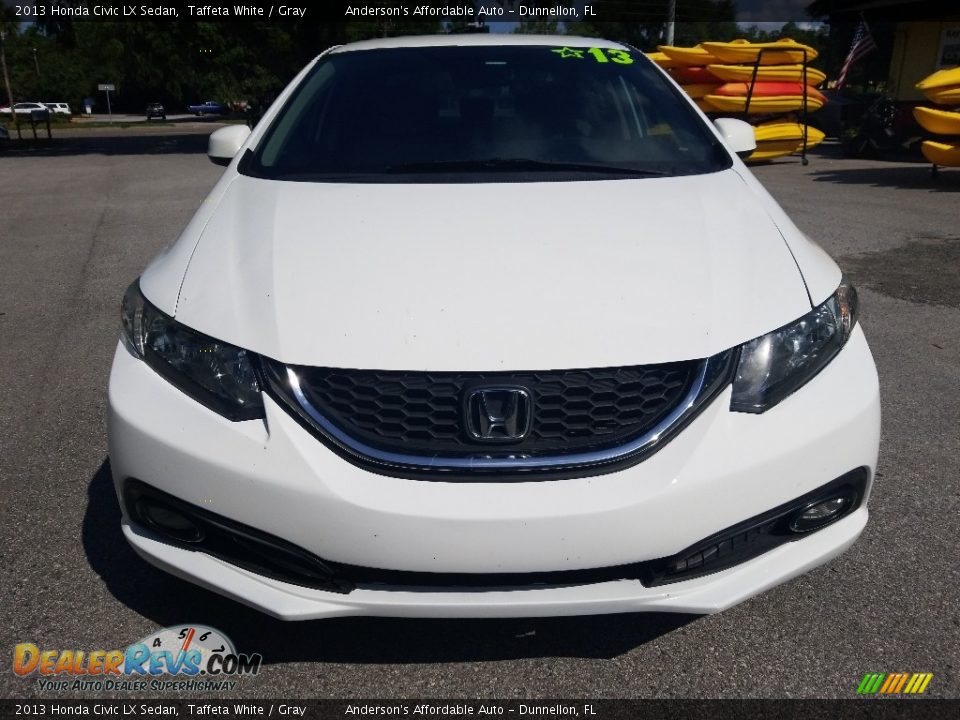 2013 Honda Civic LX Sedan Taffeta White / Gray Photo #8