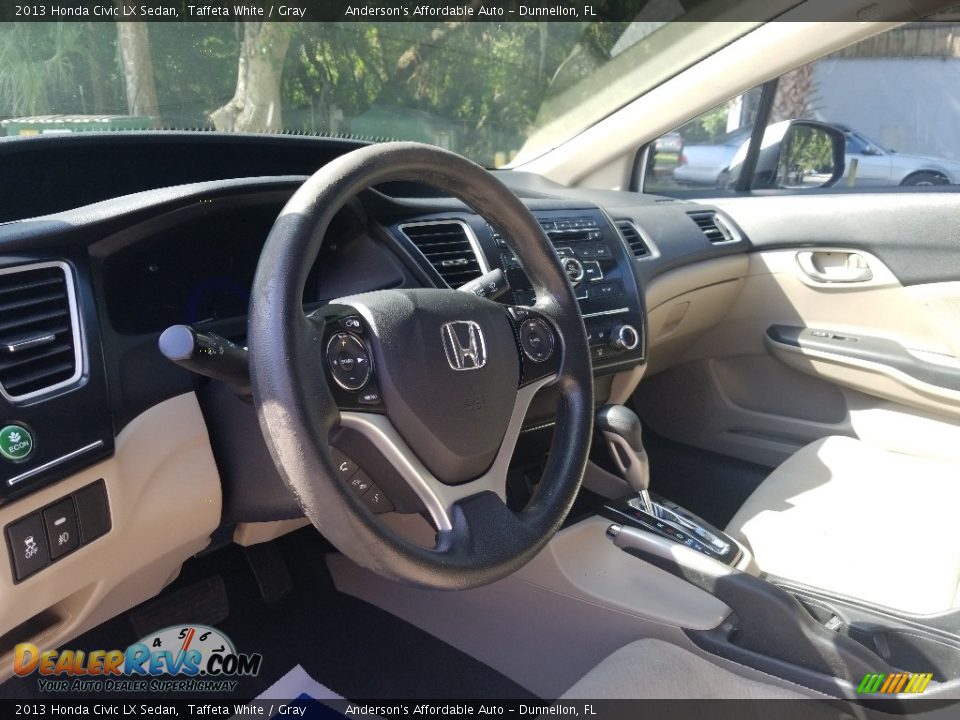 2013 Honda Civic LX Sedan Taffeta White / Gray Photo #11
