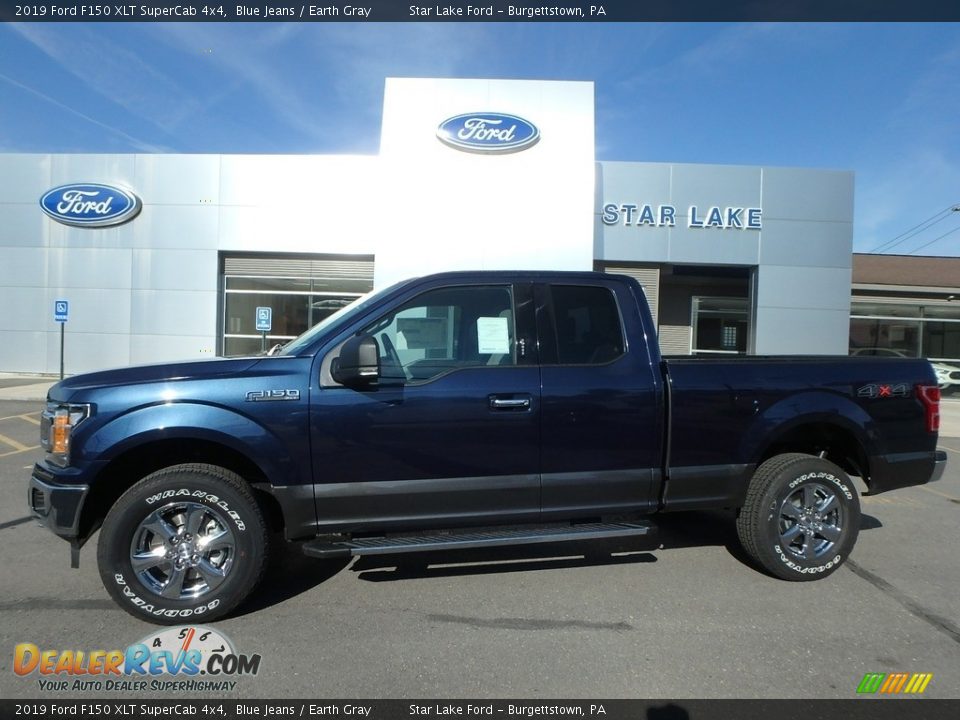 2019 Ford F150 XLT SuperCab 4x4 Blue Jeans / Earth Gray Photo #1