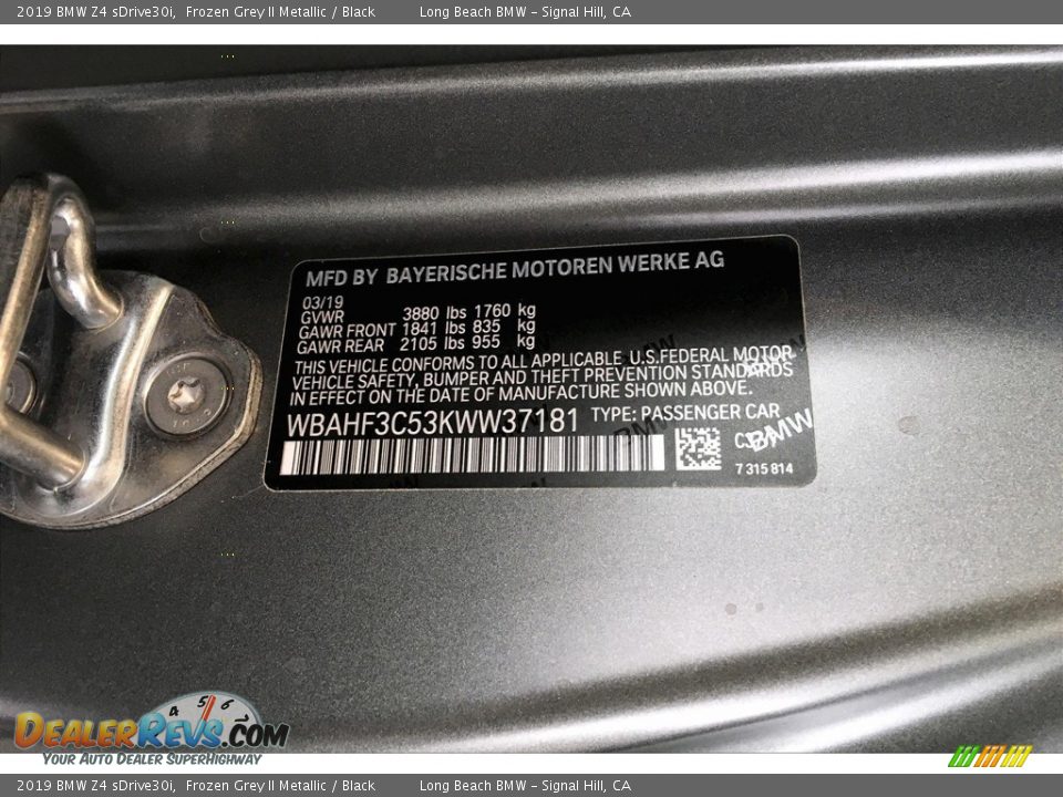 2019 BMW Z4 sDrive30i Frozen Grey II Metallic / Black Photo #8