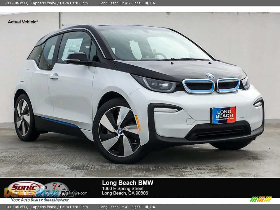 2019 BMW i3 Capparis White / Deka Dark Cloth Photo #1