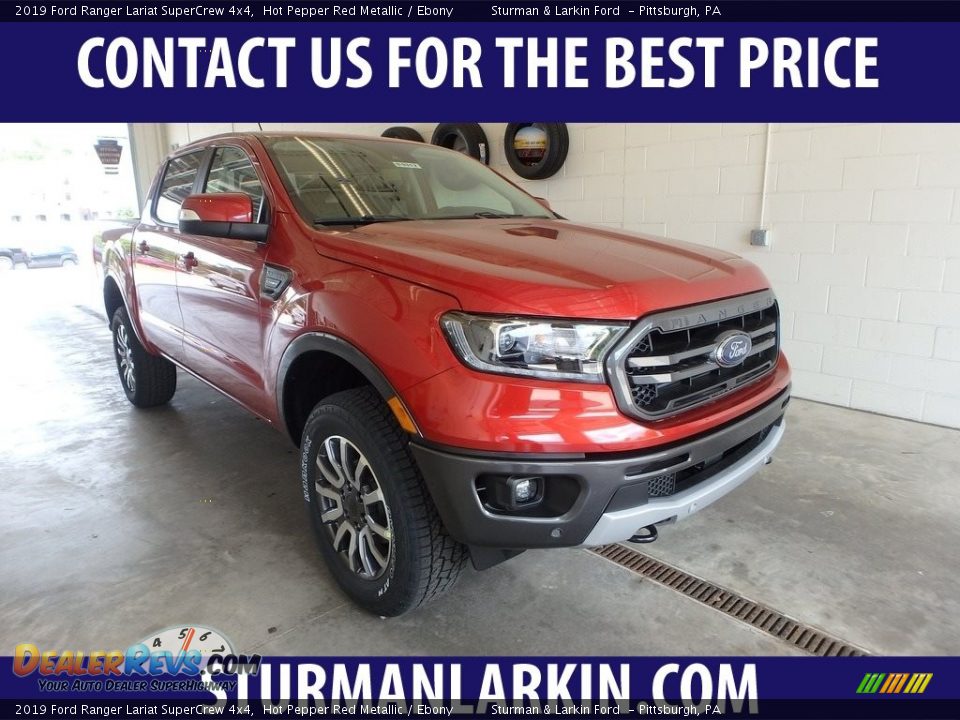 2019 Ford Ranger Lariat SuperCrew 4x4 Hot Pepper Red Metallic / Ebony Photo #1