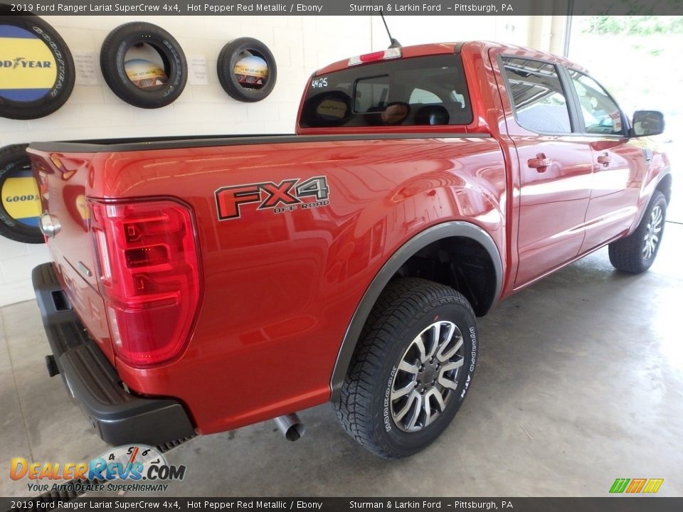 2019 Ford Ranger Lariat SuperCrew 4x4 Hot Pepper Red Metallic / Ebony Photo #2