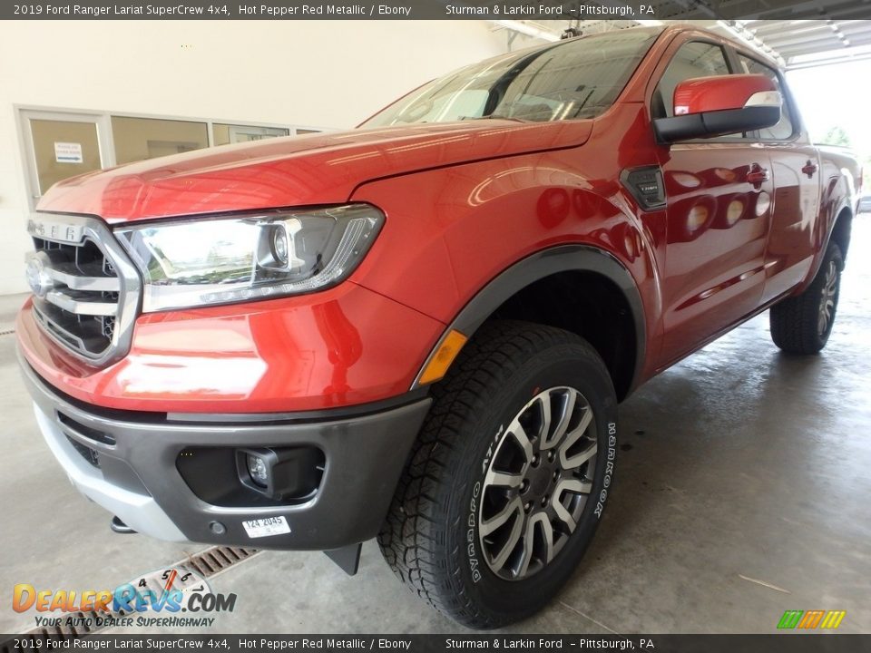 2019 Ford Ranger Lariat SuperCrew 4x4 Hot Pepper Red Metallic / Ebony Photo #4
