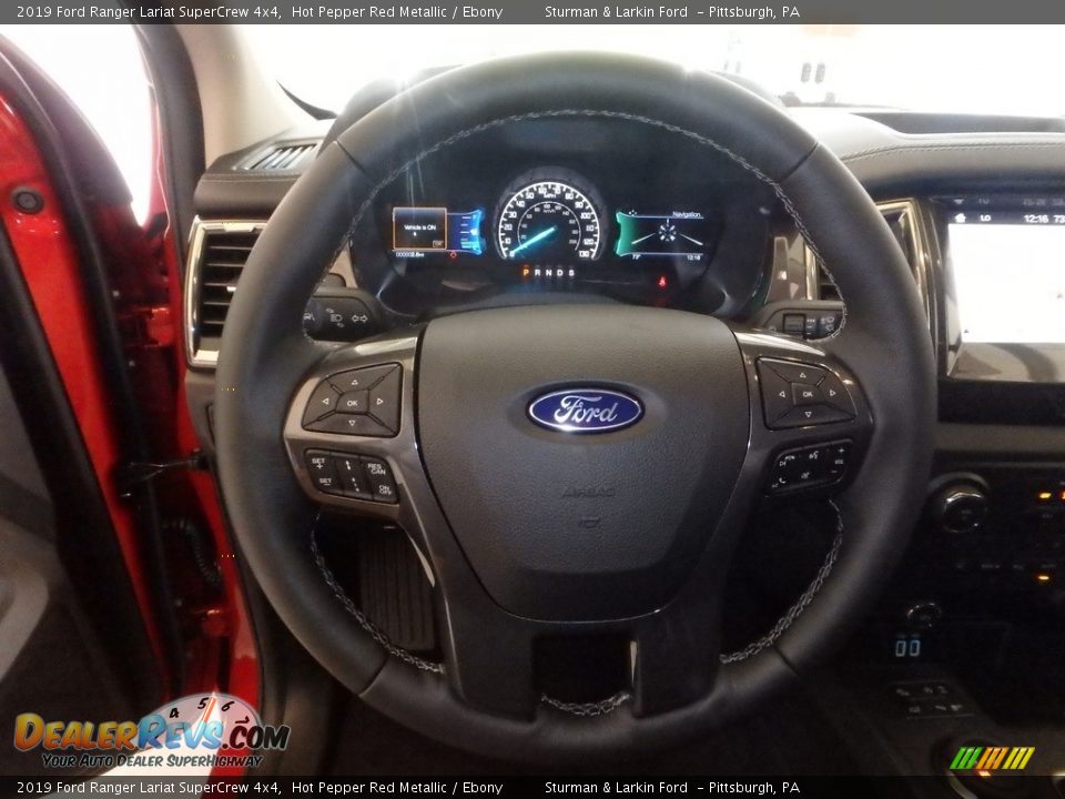 2019 Ford Ranger Lariat SuperCrew 4x4 Hot Pepper Red Metallic / Ebony Photo #14