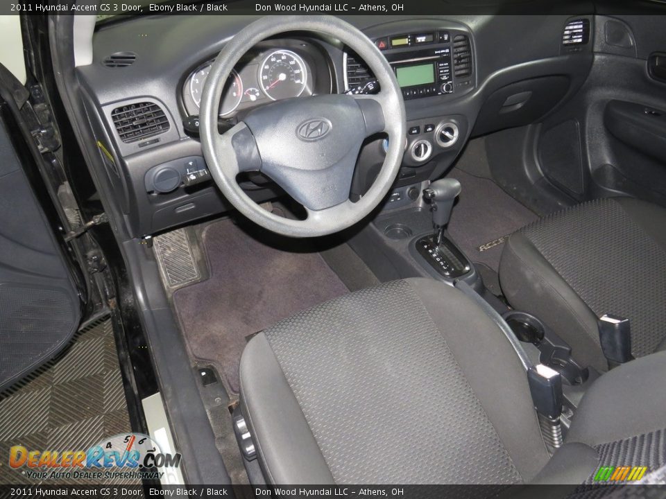 2011 Hyundai Accent GS 3 Door Ebony Black / Black Photo #22