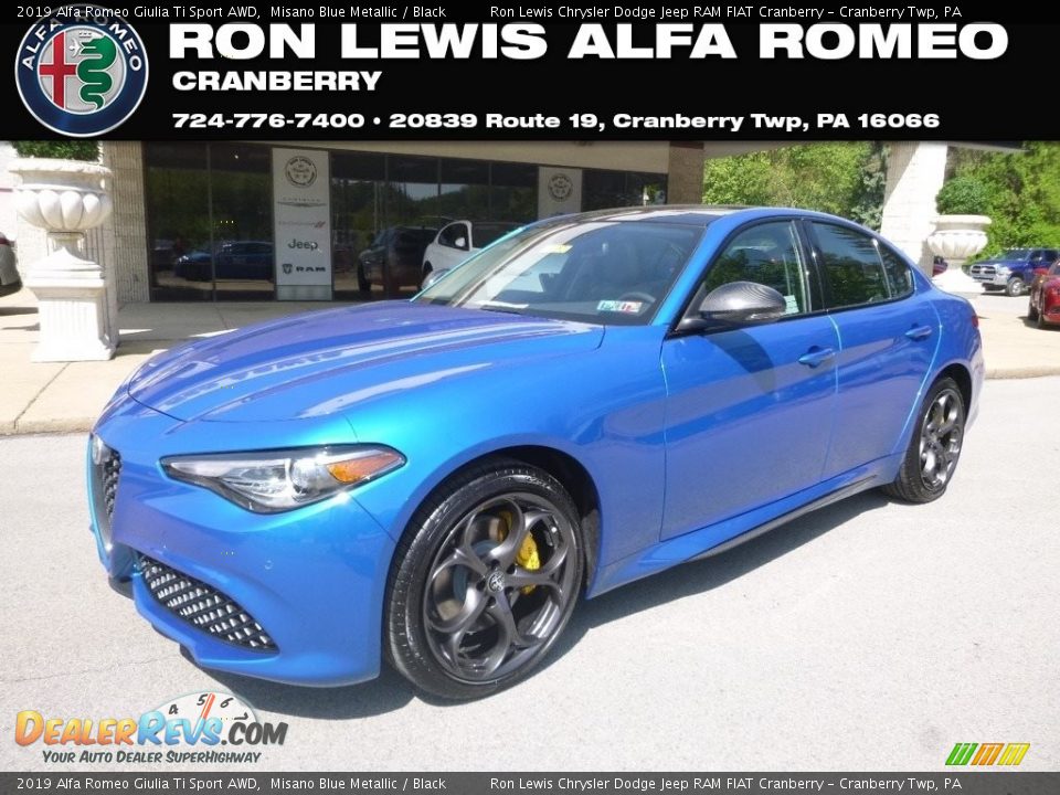 2019 Alfa Romeo Giulia Ti Sport AWD Misano Blue Metallic / Black Photo #1