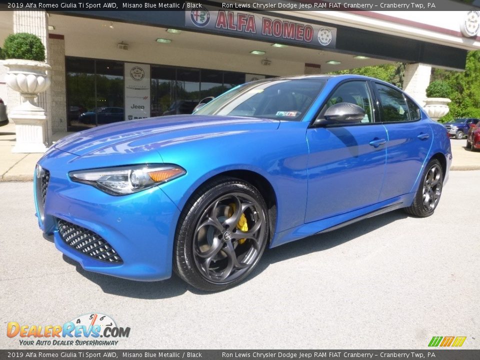 2019 Alfa Romeo Giulia Ti Sport AWD Misano Blue Metallic / Black Photo #2