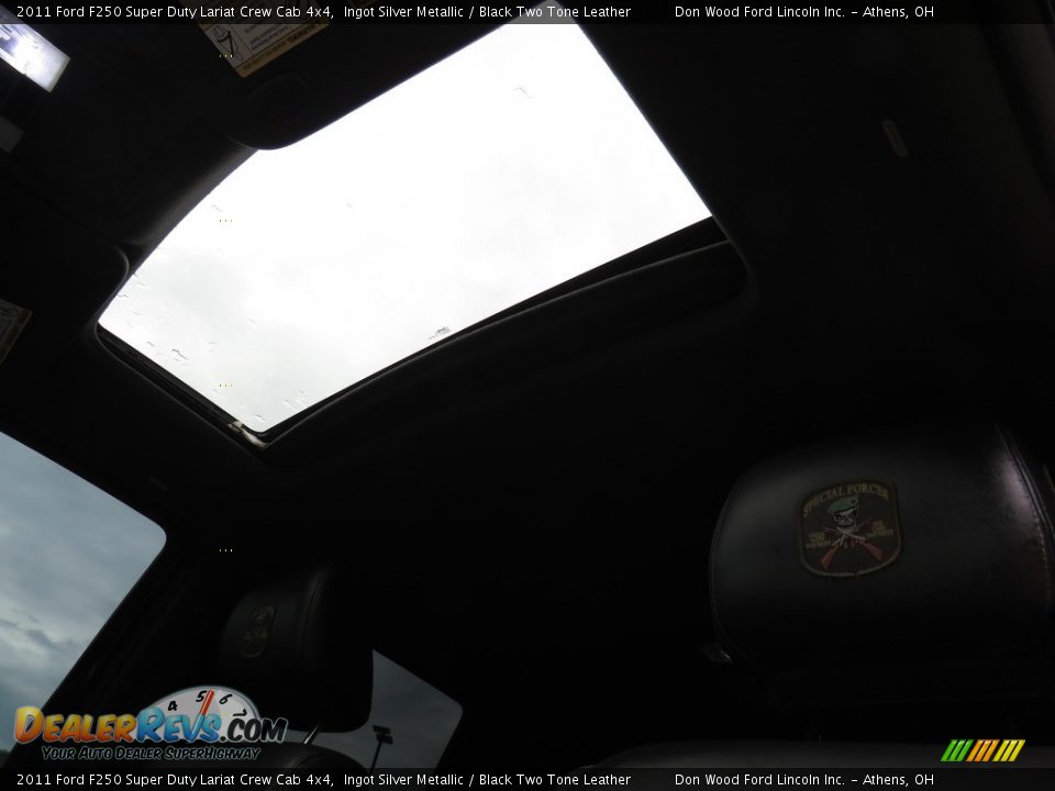 2011 Ford F250 Super Duty Lariat Crew Cab 4x4 Ingot Silver Metallic / Black Two Tone Leather Photo #2