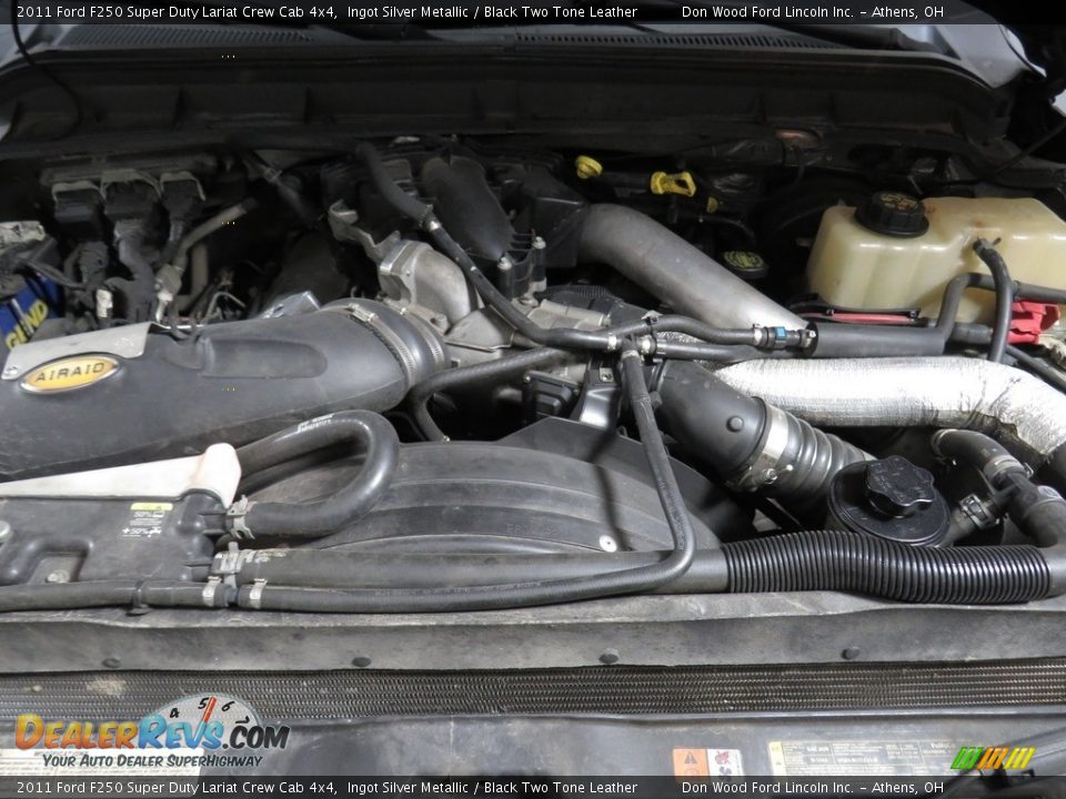 2011 Ford F250 Super Duty Lariat Crew Cab 4x4 Ingot Silver Metallic / Black Two Tone Leather Photo #6