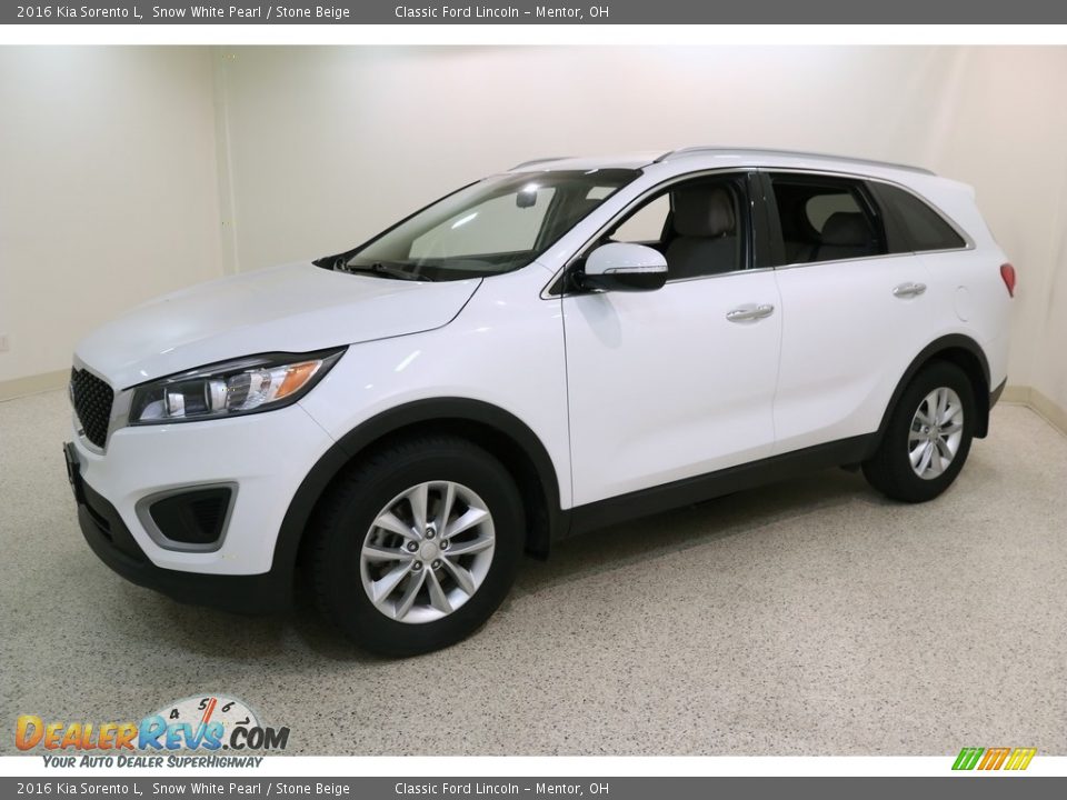 2016 Kia Sorento L Snow White Pearl / Stone Beige Photo #3