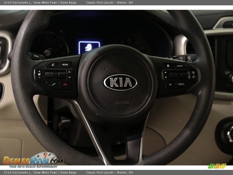 2016 Kia Sorento L Snow White Pearl / Stone Beige Photo #6