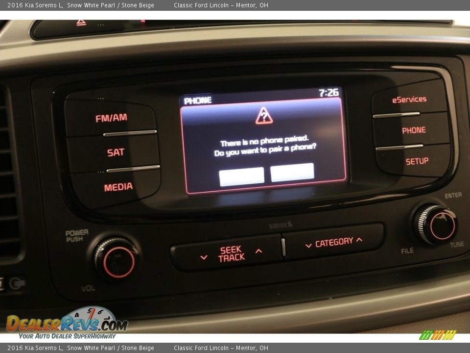 2016 Kia Sorento L Snow White Pearl / Stone Beige Photo #11